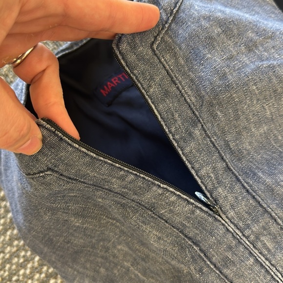 MARTIN GRANT Wide Leg Chambray Denim Jumpsuit, size 34/4 - Picture 8 of 10